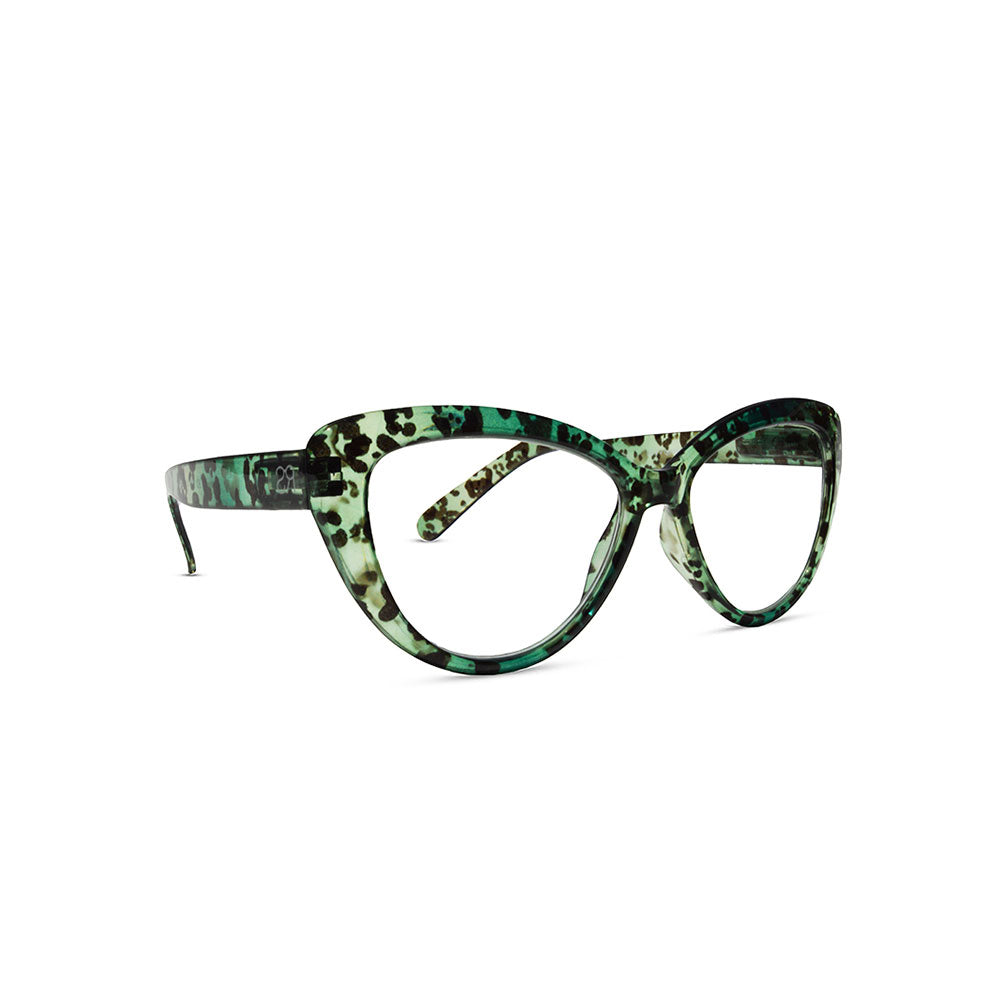 Lente De Óptica Para Vista Cansada, Amelia Animal Print Verde