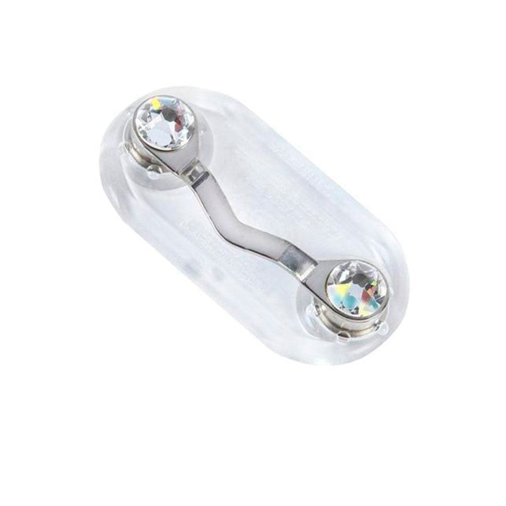 Soporte magnético para lentes, plata y diamante